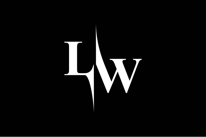 Premium Vector | Lw logo monogram with shield shape isolated black colors  on outline design template premium elegant template vector eps 10