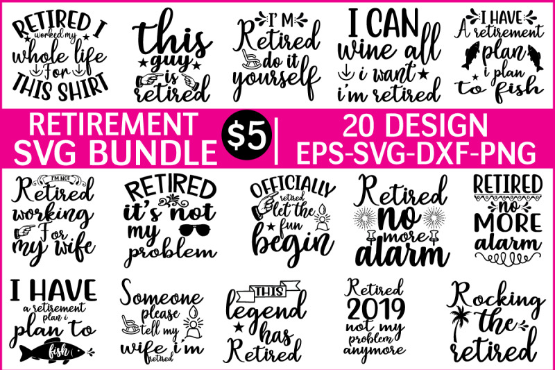 retirement svg bundle vol 6 By BDB graphics | TheHungryJPEG