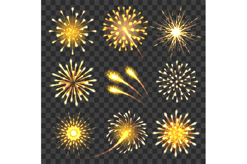 Golden cheers fireworks By vectortatu | TheHungryJPEG.com