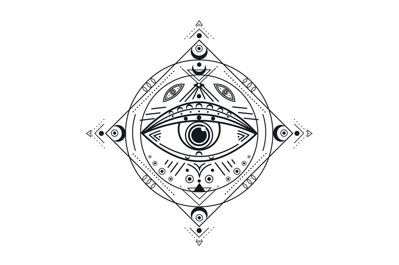 All seeing eye. Black illuminati symbol, providence eyed emblem. Isola By  Microvector | TheHungryJPEG