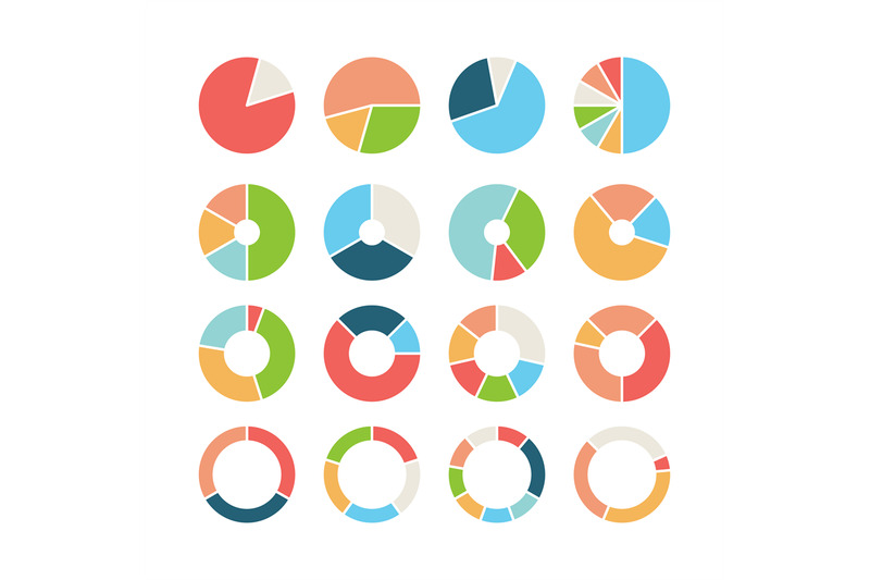 Circle section. Round chart wheel circular hub with different section ...