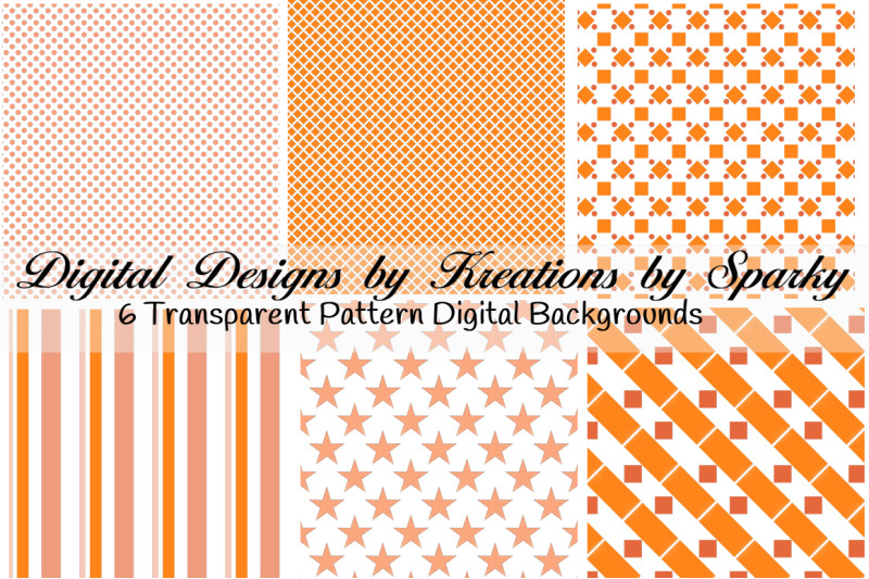 Orange Transparent Pattern Backgrounds By Kreations by Sparky ...