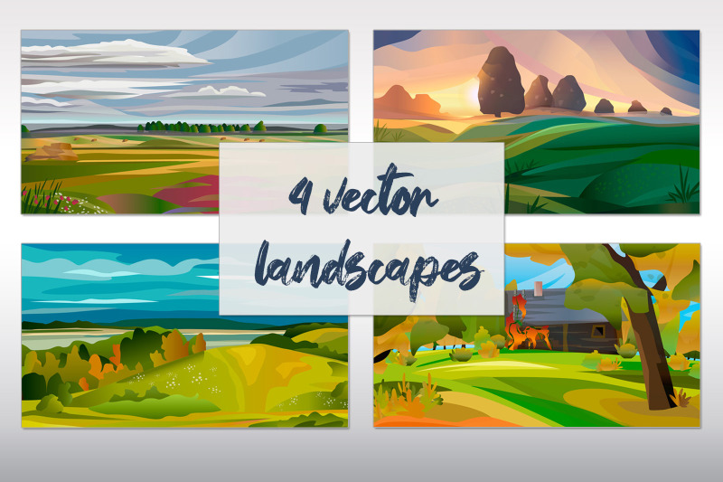 vector landscapes By THrytsuk | TheHungryJPEG