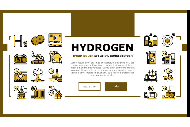 Hydrogen Industry Landing Header Vector By vectorwin | TheHungryJPEG