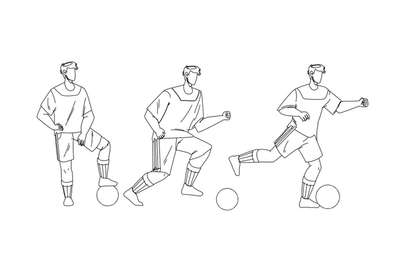 Football Player Playing And Kicking Ball Vector By sevector | TheHungryJPEG