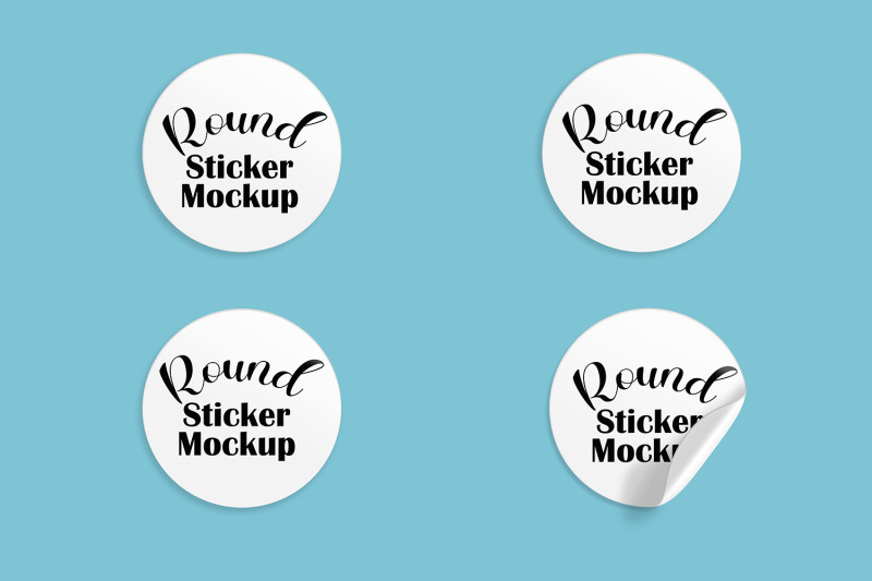 Round Sticker mockup set 2 By Ok_design | TheHungryJPEG