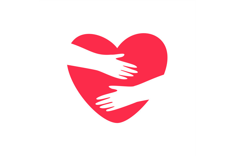 Hands embracing heart logo By SmartStartStocker | TheHungryJPEG