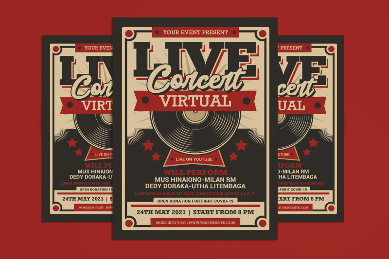 Live Concert Virtual Retro By muhamadiqbalhidayat | TheHungryJPEG