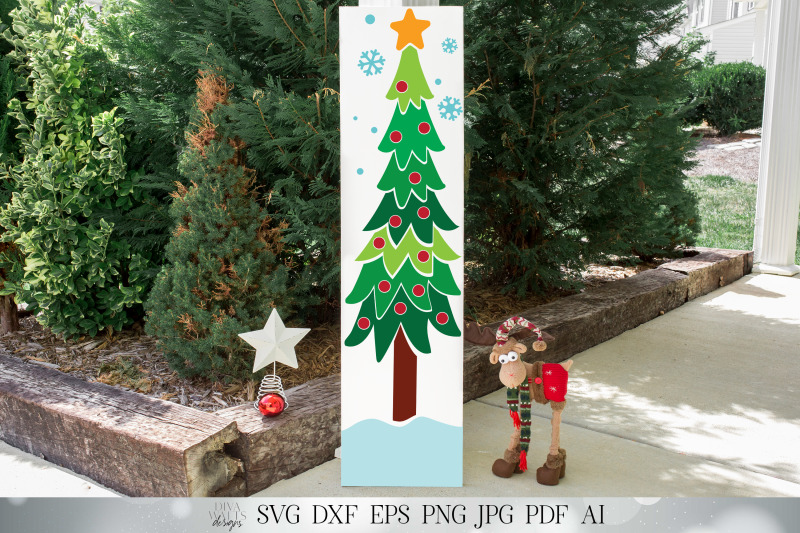 Christmas Tree with Star SVG | Vertical Porch SVG | Front Porch SVG ...