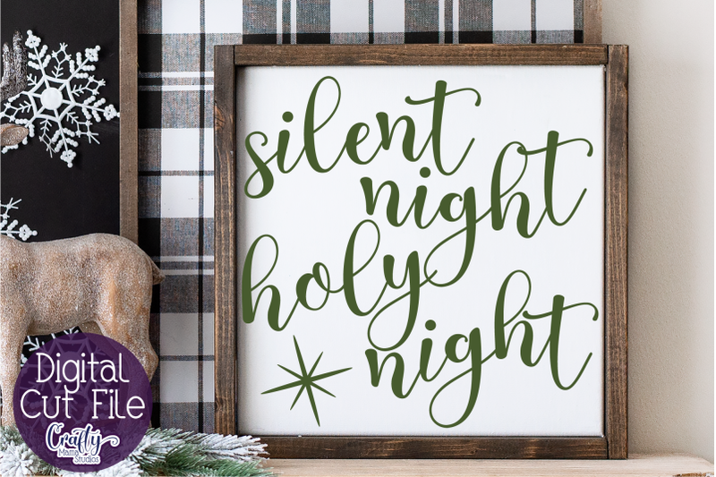 Silent Night Svg, Christmas Svg, Farmhouse Christmas Svg By Crafty Mama ...