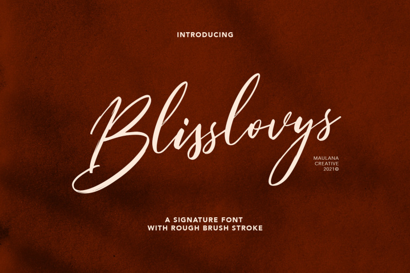 Blisslovys Signature Brush Font By Maulana Creative | TheHungryJPEG