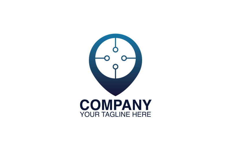 Tech Pin Logo Template By Eightlogo | TheHungryJPEG