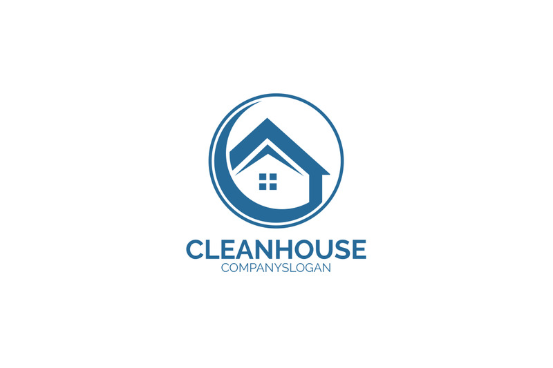 Clean House Logo By Eightlogo | TheHungryJPEG