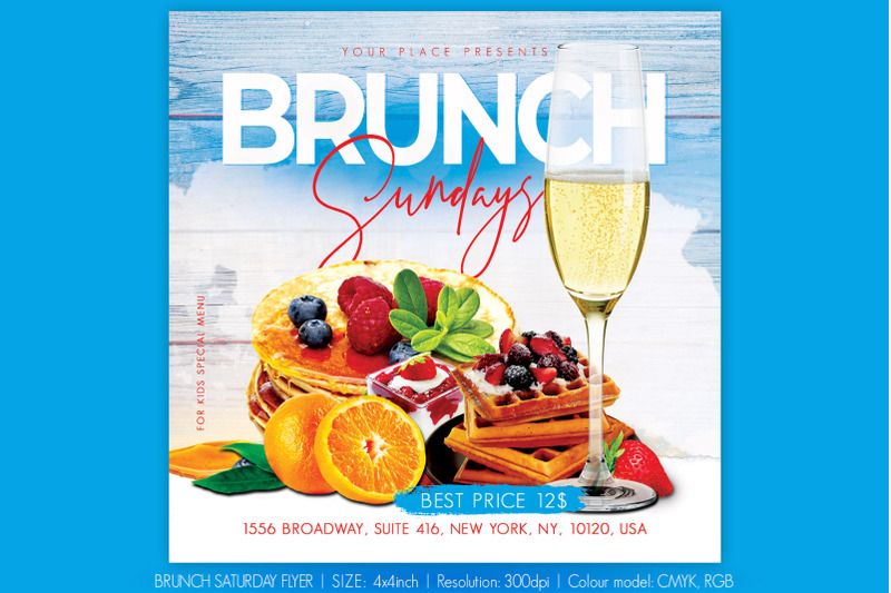 Brunch Saturday Flyer By artolus | TheHungryJPEG