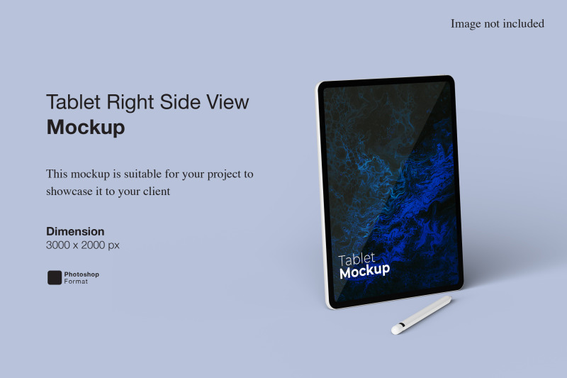 Tablet Right Side View Mockup By IanMikraz Studio | TheHungryJPEG