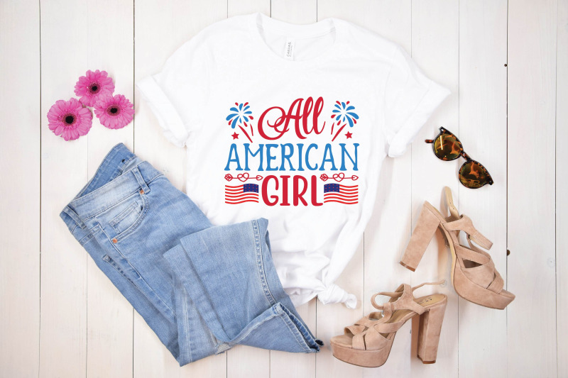 all american girl svg design By BDB graphics | TheHungryJPEG