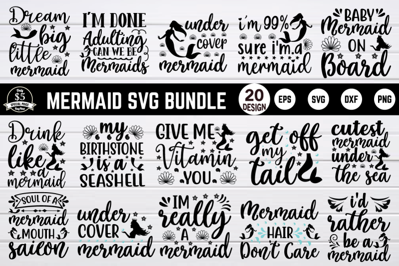 Download Mermaid Svg Bundle By Bdb Graphics Thehungryjpeg Com