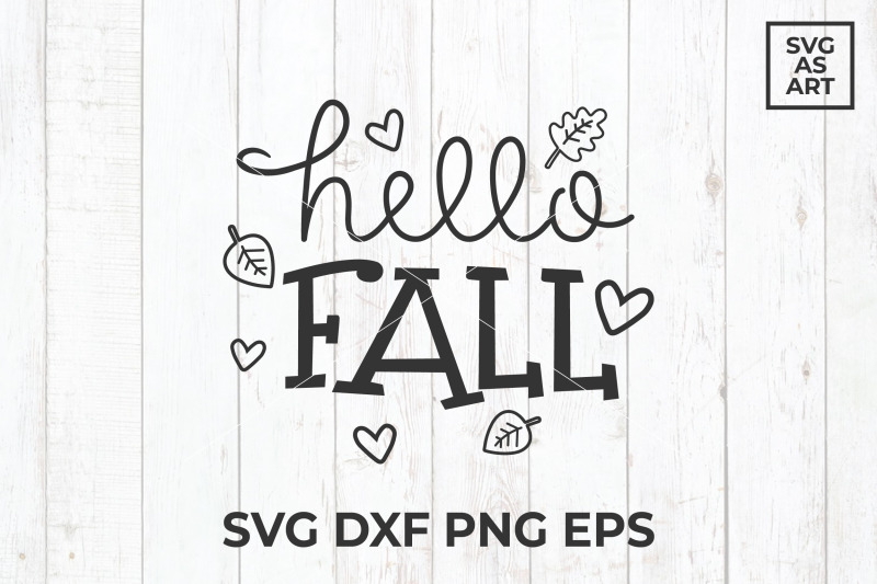 Hello Fall SVG Cut File By SVGandART | TheHungryJPEG