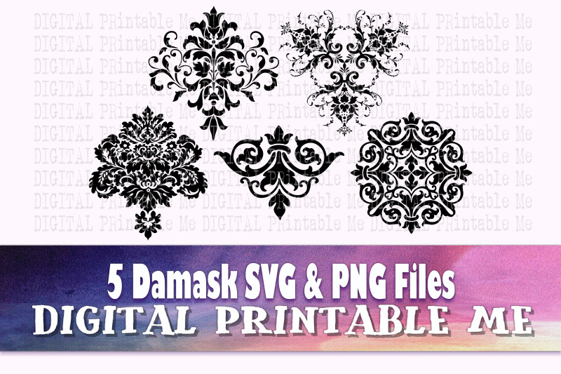 Download Damask Svg Silhouette Bundle 5 Images Flourish Corner Flower Class By Digitalprintableme Thehungryjpeg Com