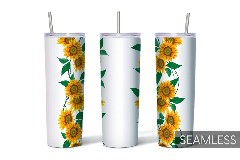 Sunflower Tumbler Sublimation By SvgOcean | TheHungryJPEG