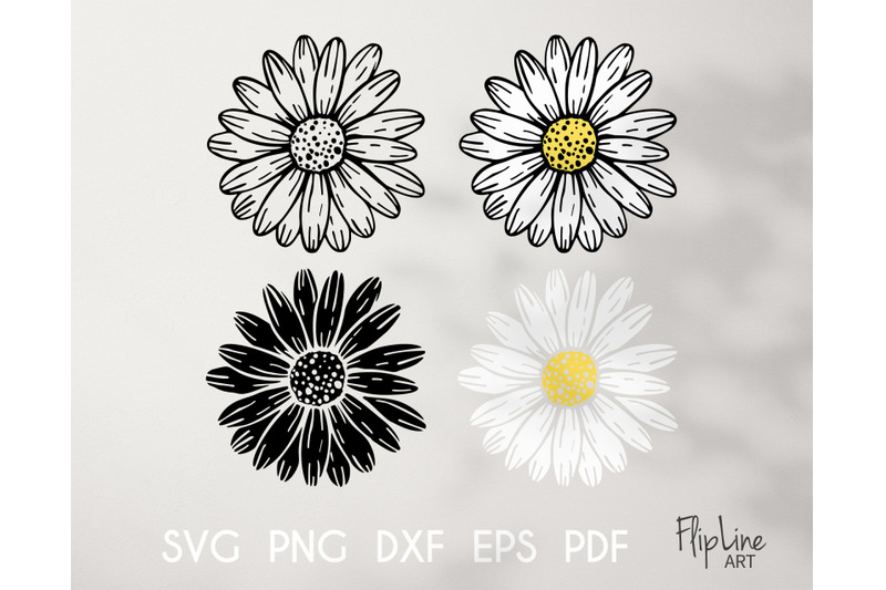 Flower bundle svg Daisy SVG Simple Flower Svg Floral Daisy PNG Daisy c ...