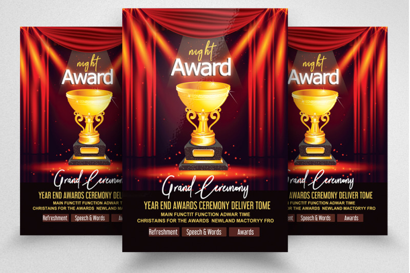 Award Ceremony Night Flyer Template By Designhub | TheHungryJPEG