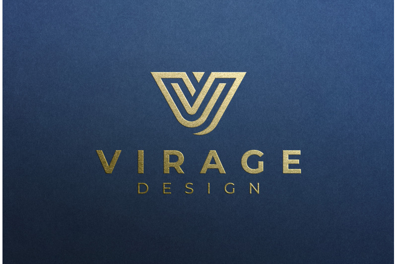 Logo Mockup Foil Stamping Gold Logo on Deep Blue Paper By Smart Works ...