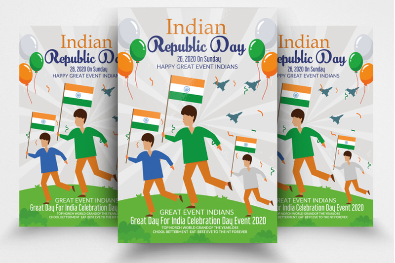 Indian Republic Day Flyer/Poster By Designhub | TheHungryJPEG
