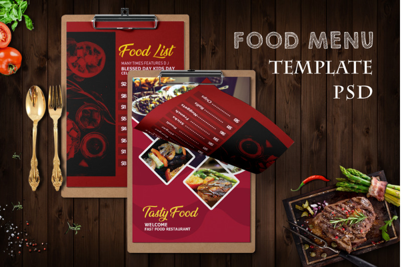 Food Menu Double Sided Template By Designhub | TheHungryJPEG