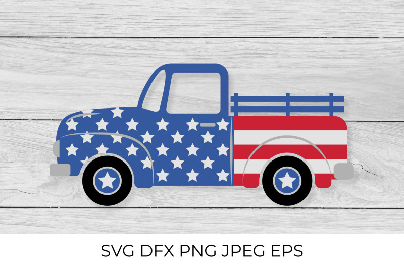 American patriotic retro truck. USA Independence Day pickup By ...