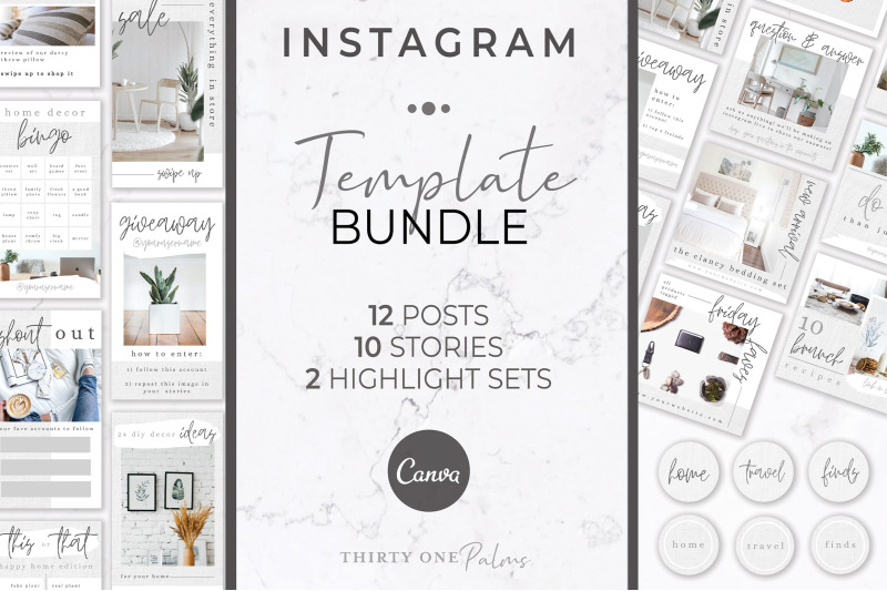 Instagram Template Bundle | Linen By Thirty One Palms Studio ...