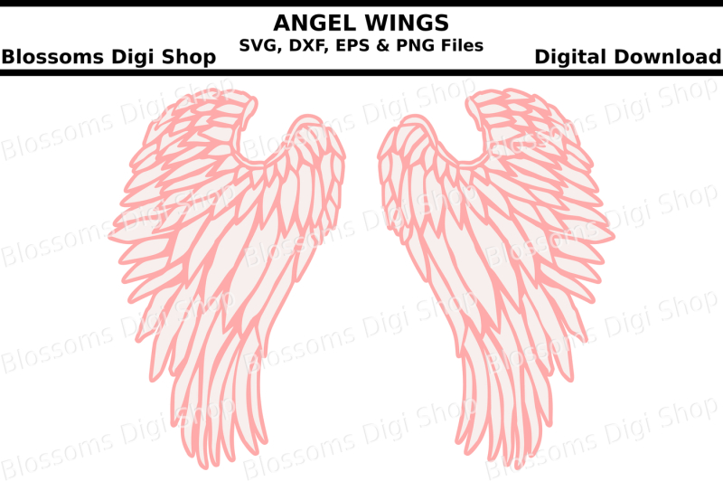 Download Free Angel Wings Svg Dxf Eps And Png Cut Files PSD Mockup Template