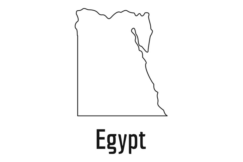 Egypt map thin line vector simple By Anatolir56 | TheHungryJPEG