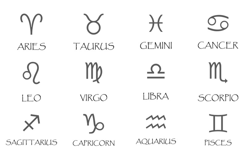 Zodiac signs icons set vector simple By Anatolir56 | TheHungryJPEG