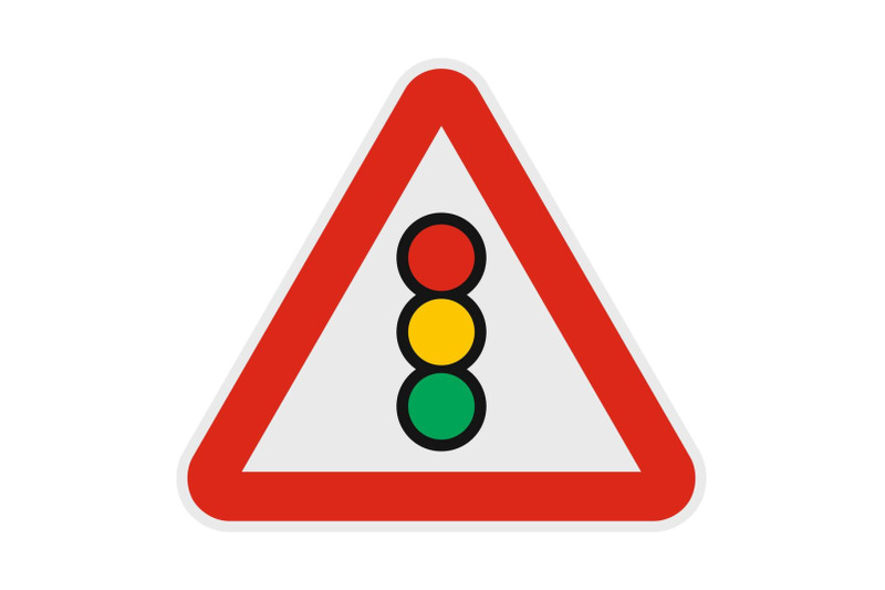 Traffic light icon, flat style. By Anatolir56 | TheHungryJPEG