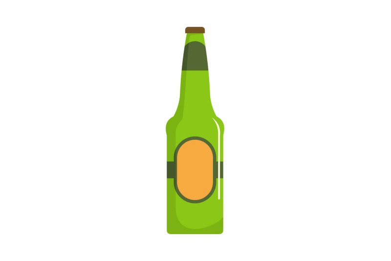 Bottle beer icon, flat style. By Anatolir56 | TheHungryJPEG