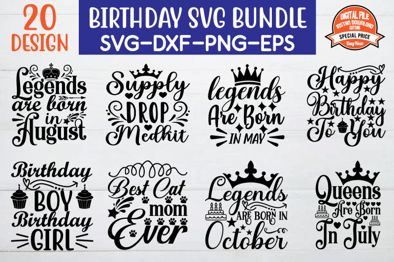 Birthday Svg Bundle vol 6 By BDB graphics | TheHungryJPEG