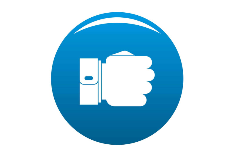 Hand fist icon blue vector By Anatolir56 | TheHungryJPEG