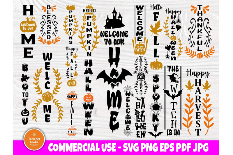 Halloween Porch SVG Bundle, Fall Porch Sign Svg By TonisArtStudio ...