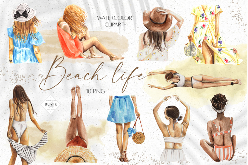 Watercolor Summer Clipart 