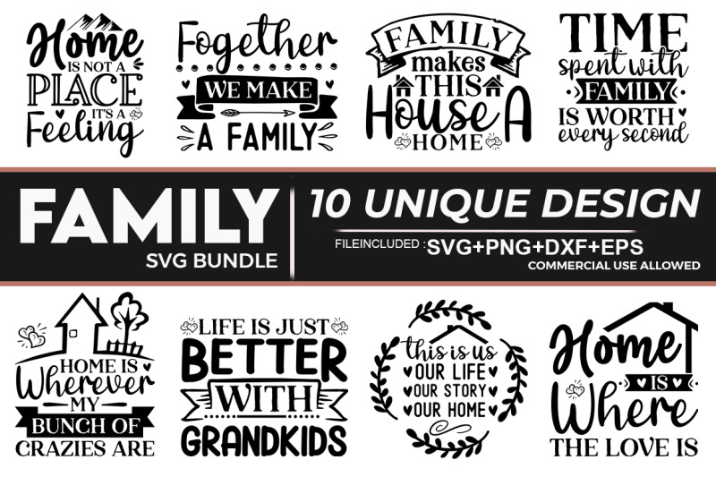 Family Svg Bundle By DESIGNAVO | TheHungryJPEG