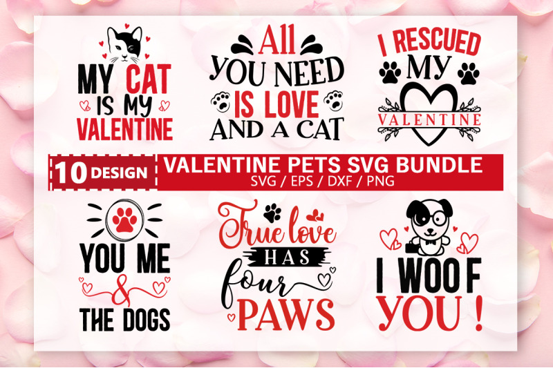 Valentine Pets SVG Bundle By Regulrcrative | TheHungryJPEG