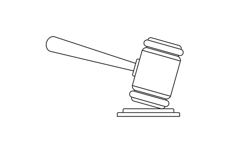 Judge gavel icon, outline style By Anatolir56 TheHungryJPEG