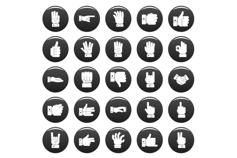 Gesture Icons Set Vetor Black By Anatolir56 | TheHungryJPEG