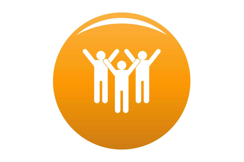 Winning teamwork icon vector orange By Anatolir56 | TheHungryJPEG