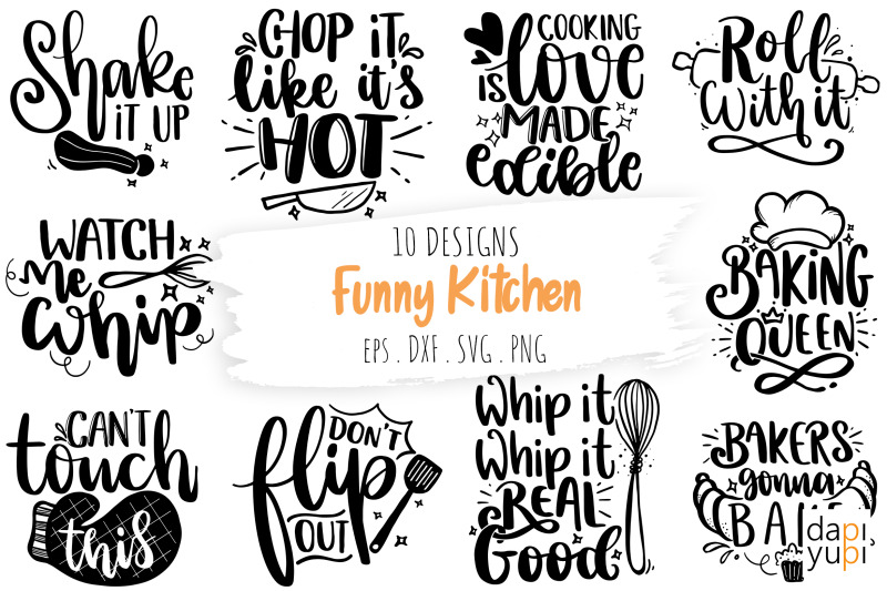 Funny Kitchen SVG Bundle, Kitchen Quotes By dapiyupi | TheHungryJPEG