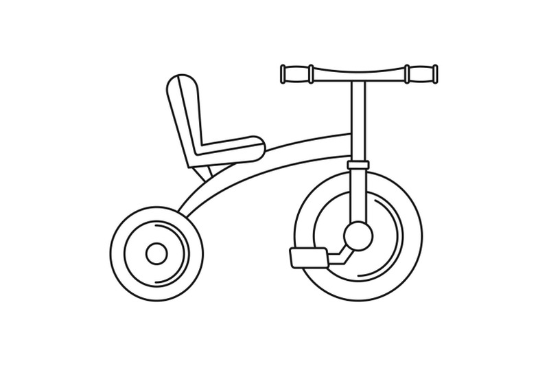 Retro tricycle icon, outline style By Anatolir56 | TheHungryJPEG