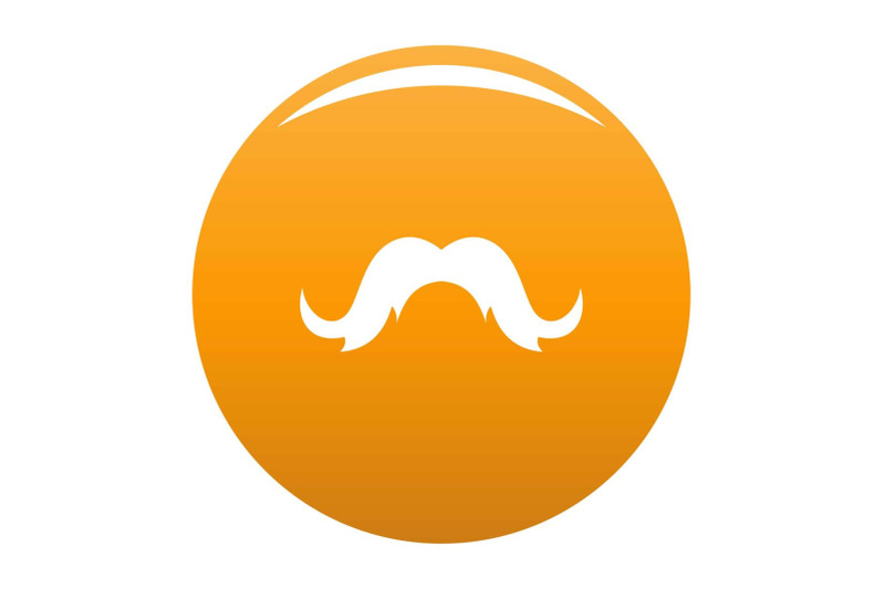 Human mustache icon vector orange By Anatolir56 | TheHungryJPEG