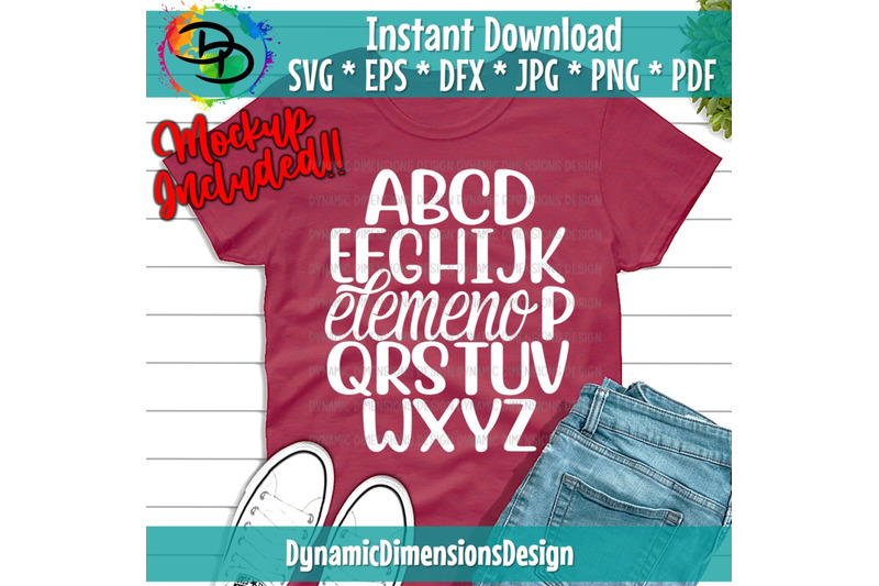 Alphabet Elemeno SVG File, Teacher svg, school svg, back to school svg ...