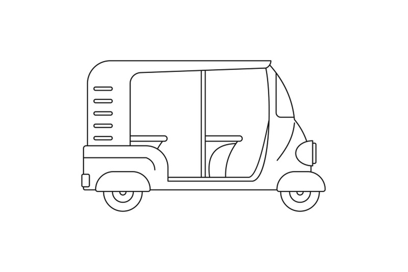 Indian rickshaw icon, outline style By Anatolir56 | TheHungryJPEG